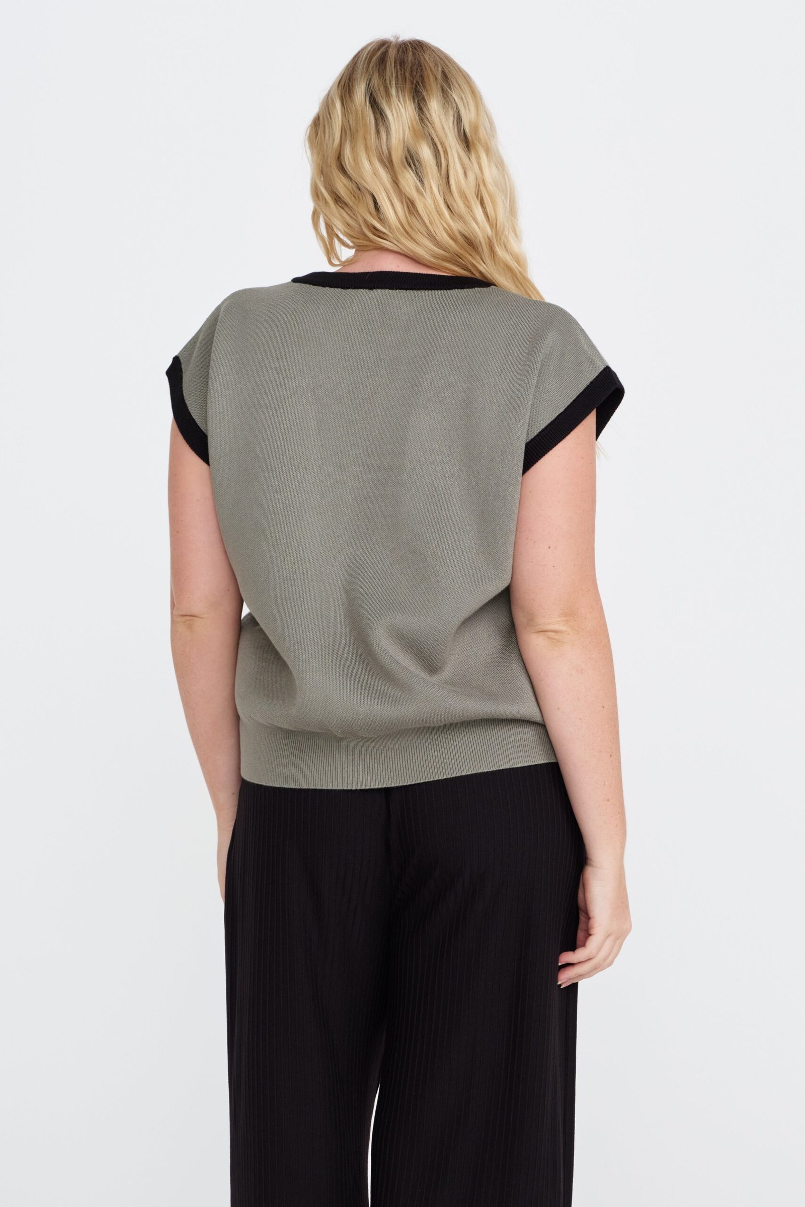 Axel Knit Gilet Vest - Khaki - Image 8