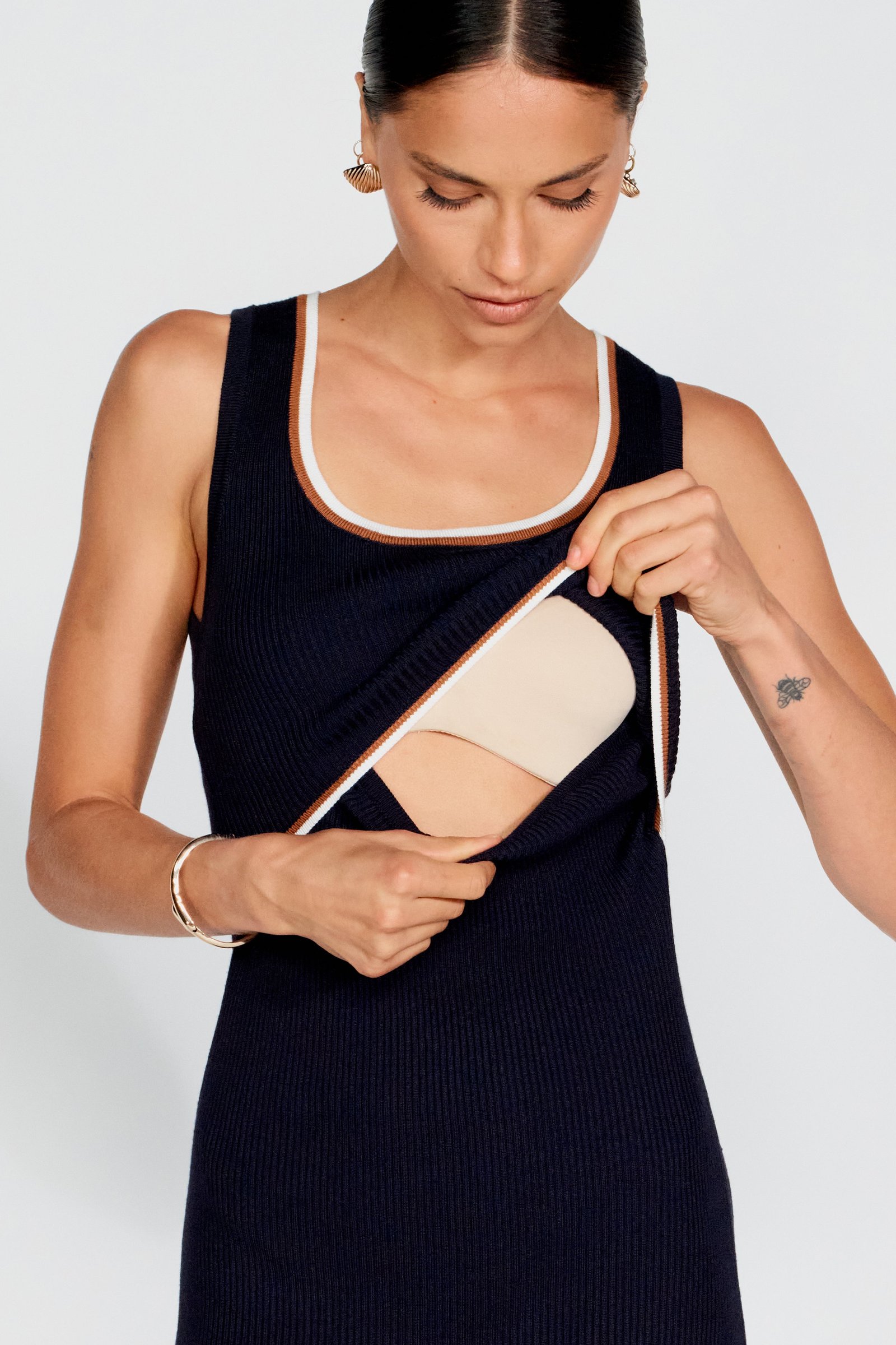 Rowe Knit Scoop Tank Dress - Navy - Image 2