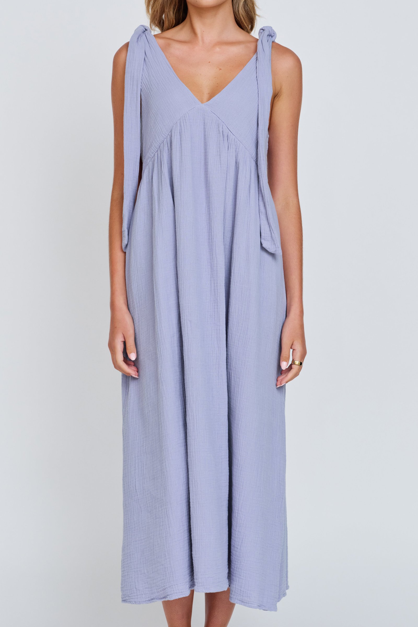 Mallorca Babydoll Midi Dress - Violet Blue - Image 3