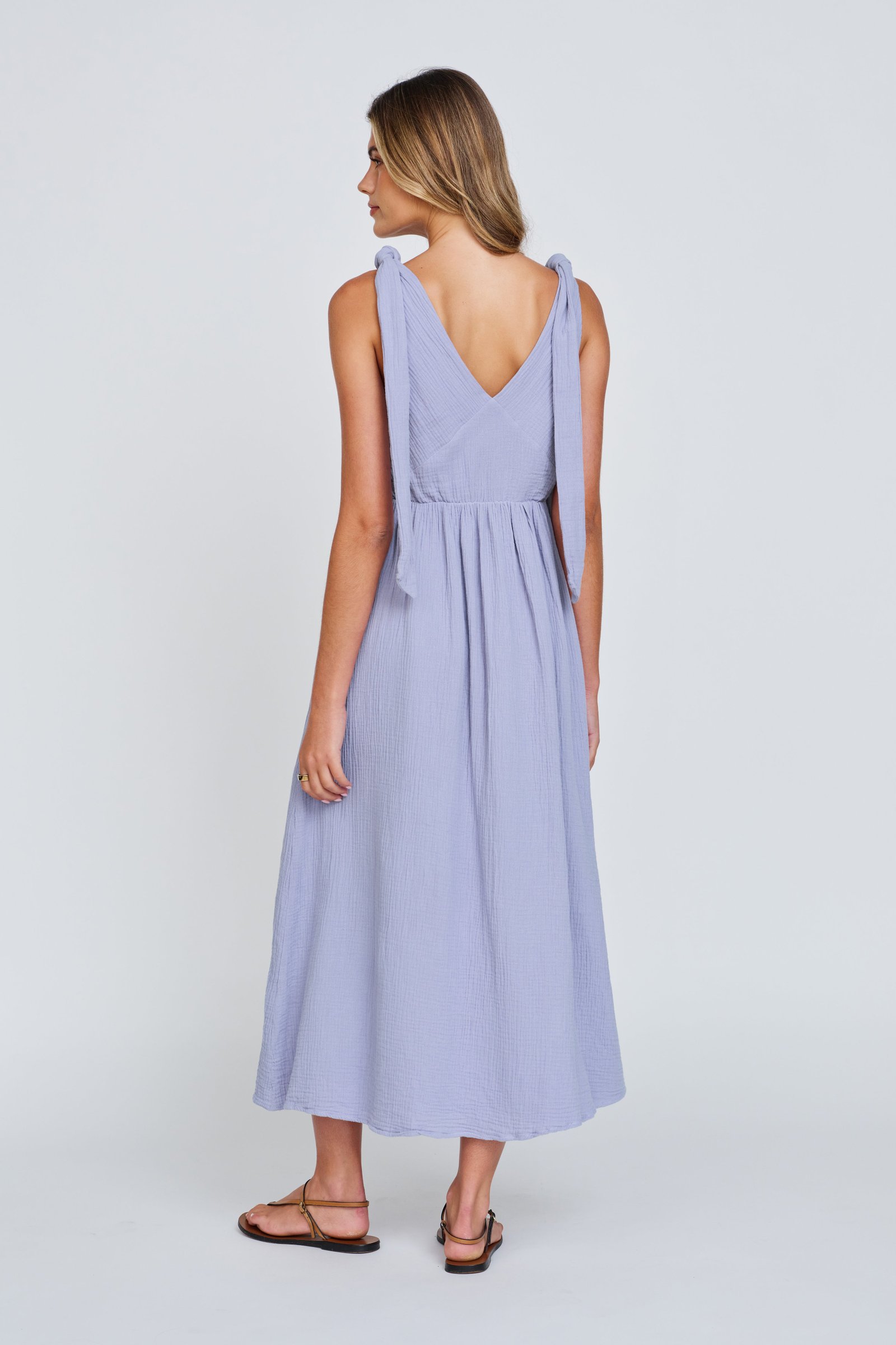 Mallorca Babydoll Midi Dress - Violet Blue - Image 8