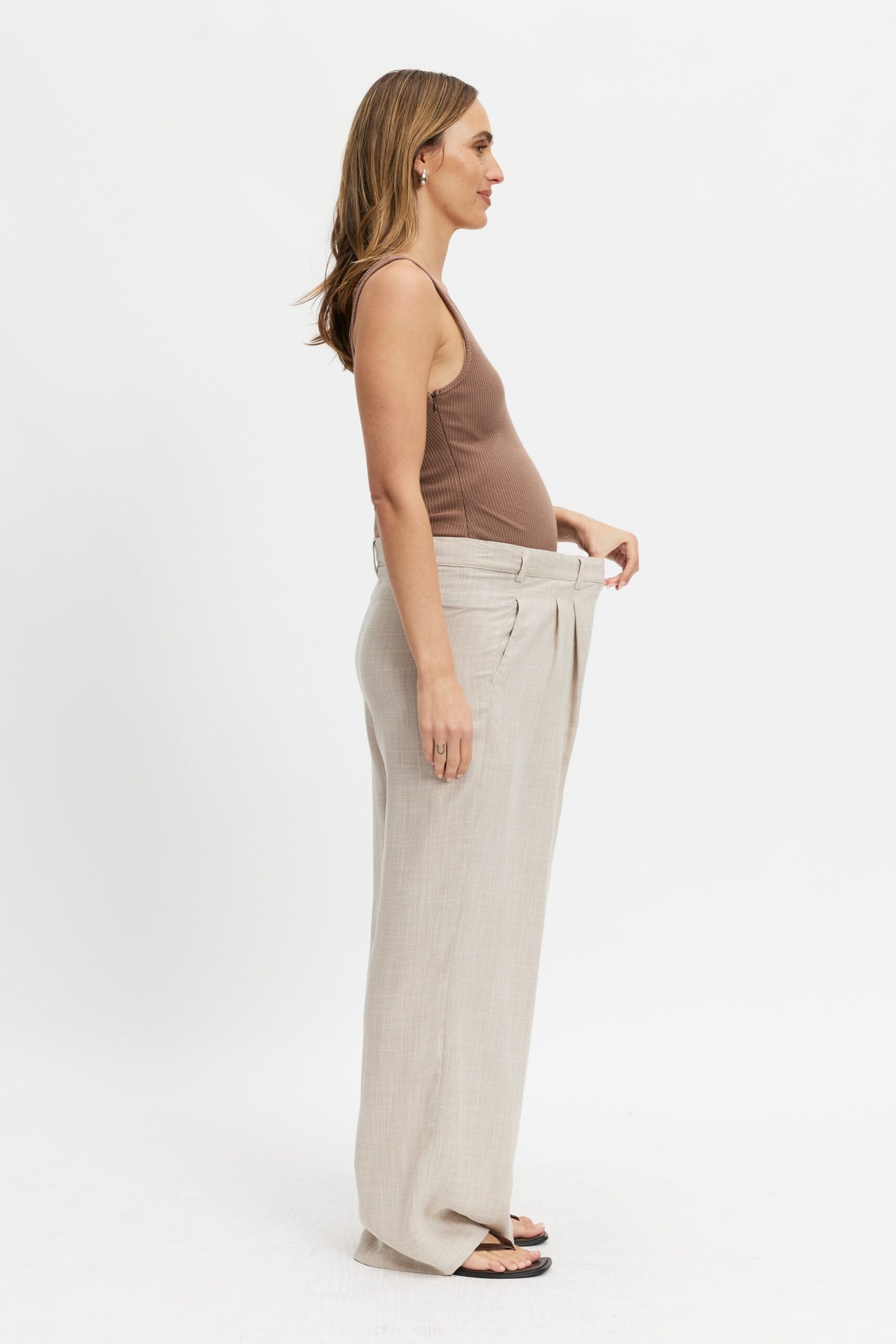 Bailey Adjustable Wide-Leg Trouser - Natural - Image 4