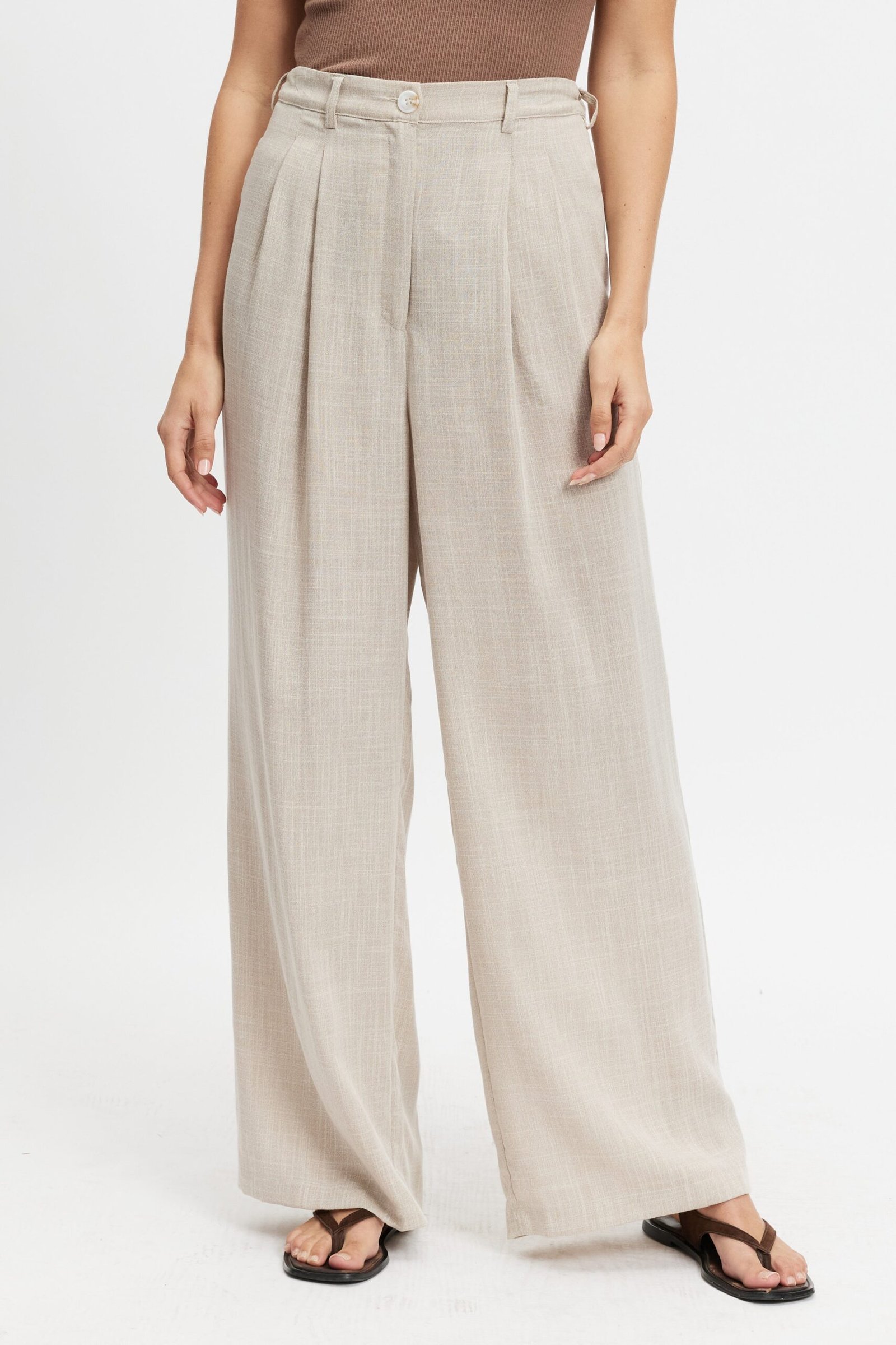Bailey Adjustable Wide-Leg Trouser - Natural - Image 6