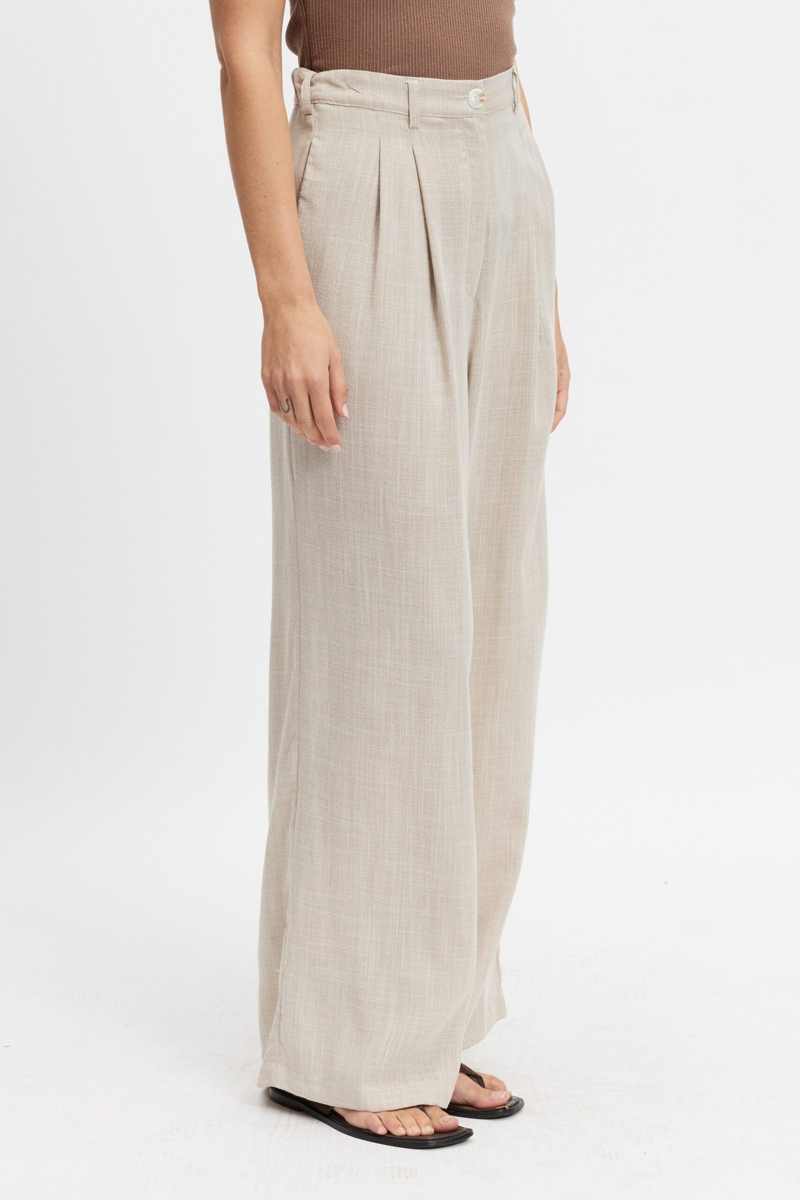 Bailey Adjustable Wide-Leg Trouser - Natural - Image 7