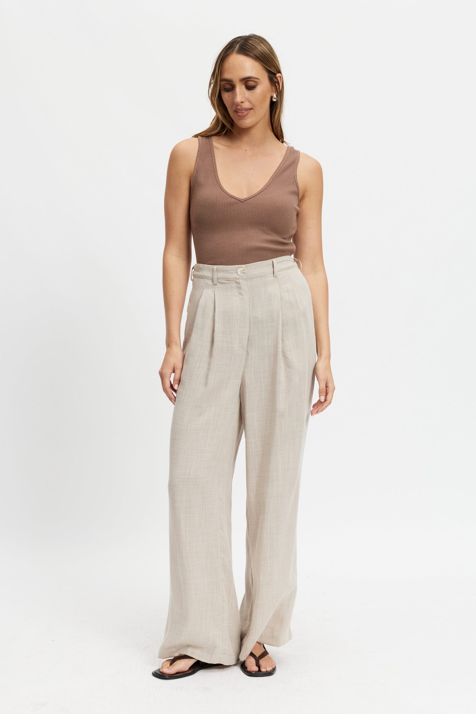 Bailey Adjustable Wide-Leg Trouser - Natural - Image 8