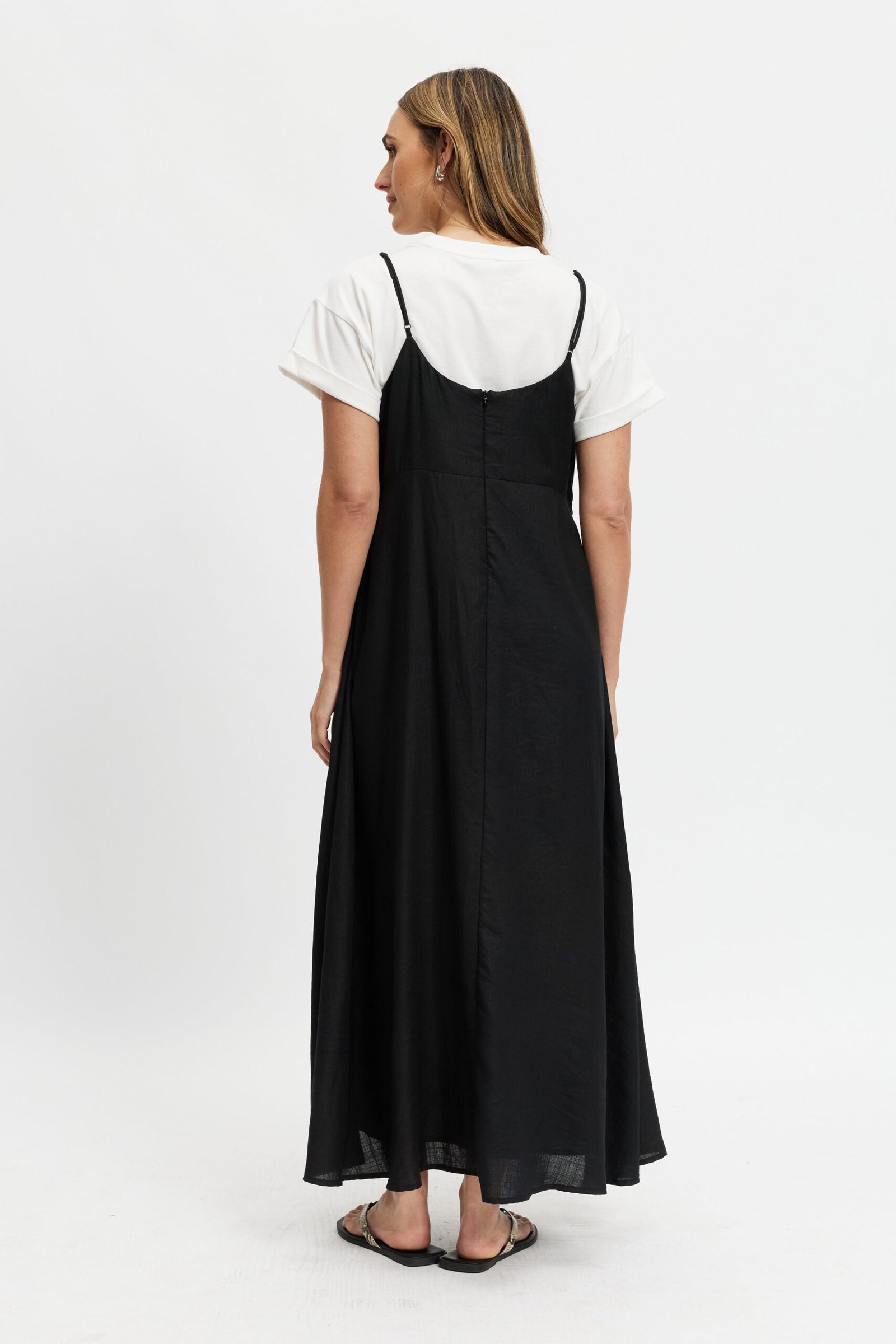 Olivia Layered Two-Piece Babydoll Dress - Black / White - Image 7