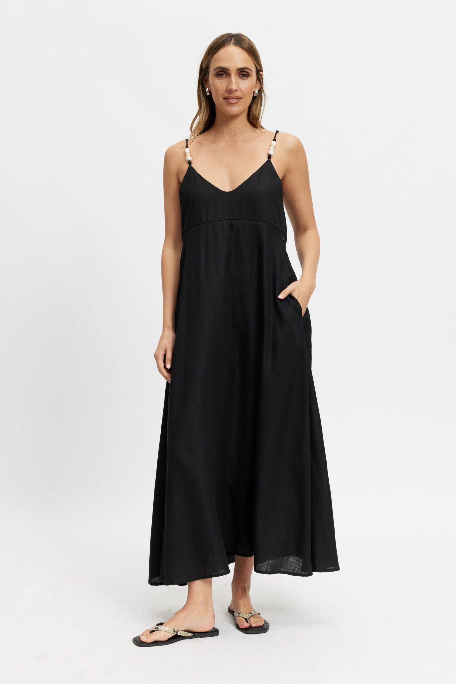 Olivia Layered Two-Piece Babydoll Dress - Black / White - Image 4