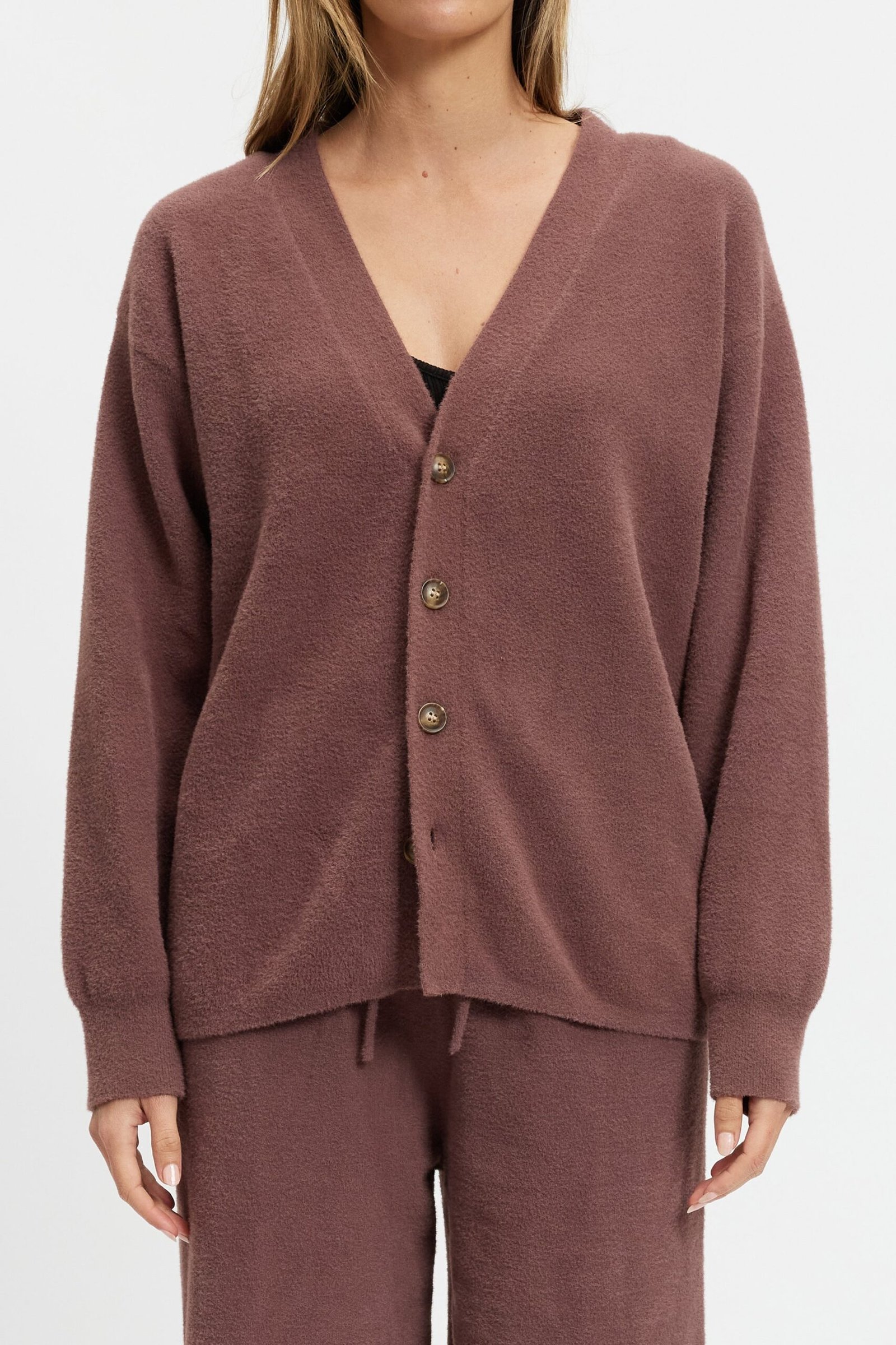 Augustine Knit Cardigan - Plum - Image 2