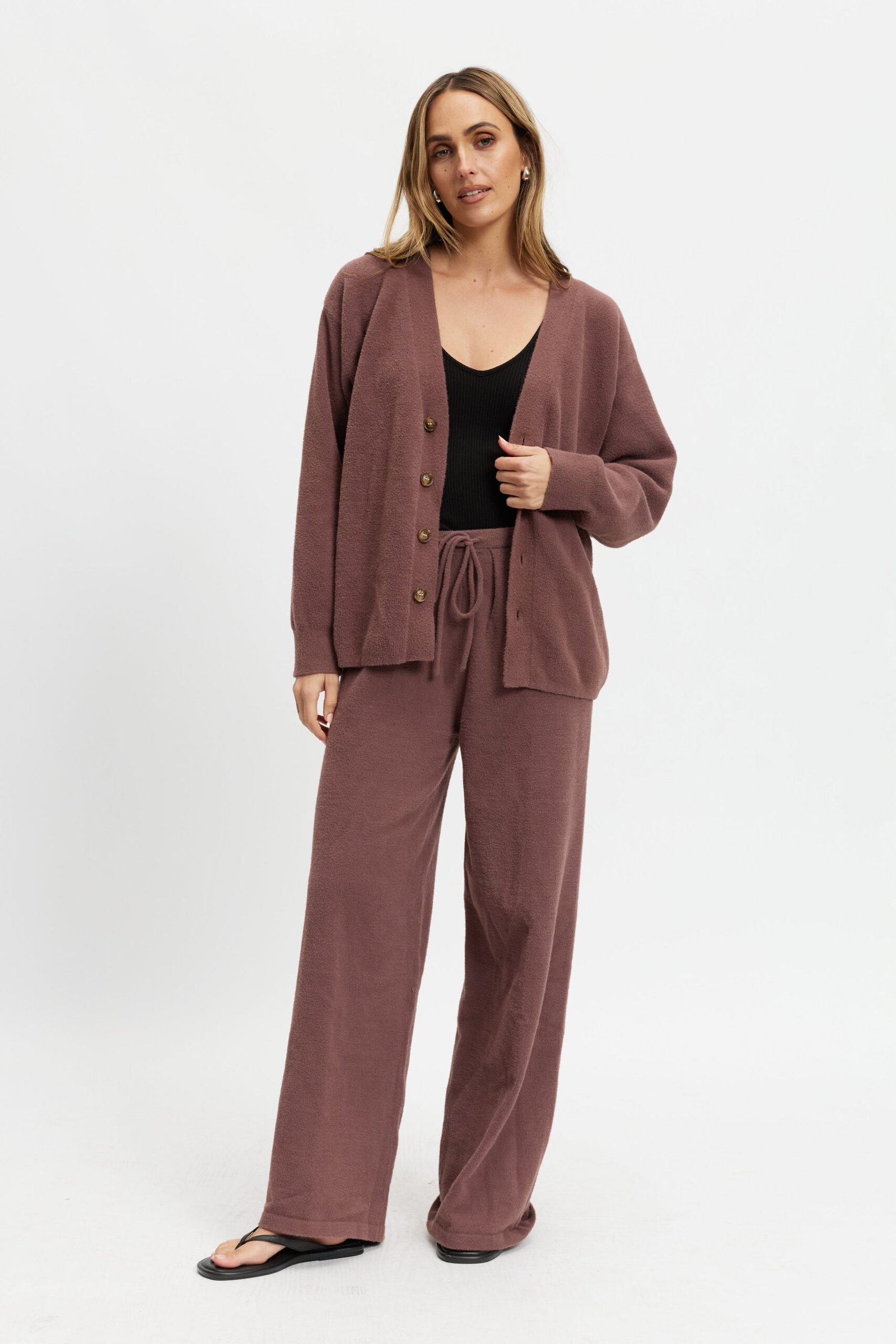 Augustine Knit Cardigan - Plum - Image 6