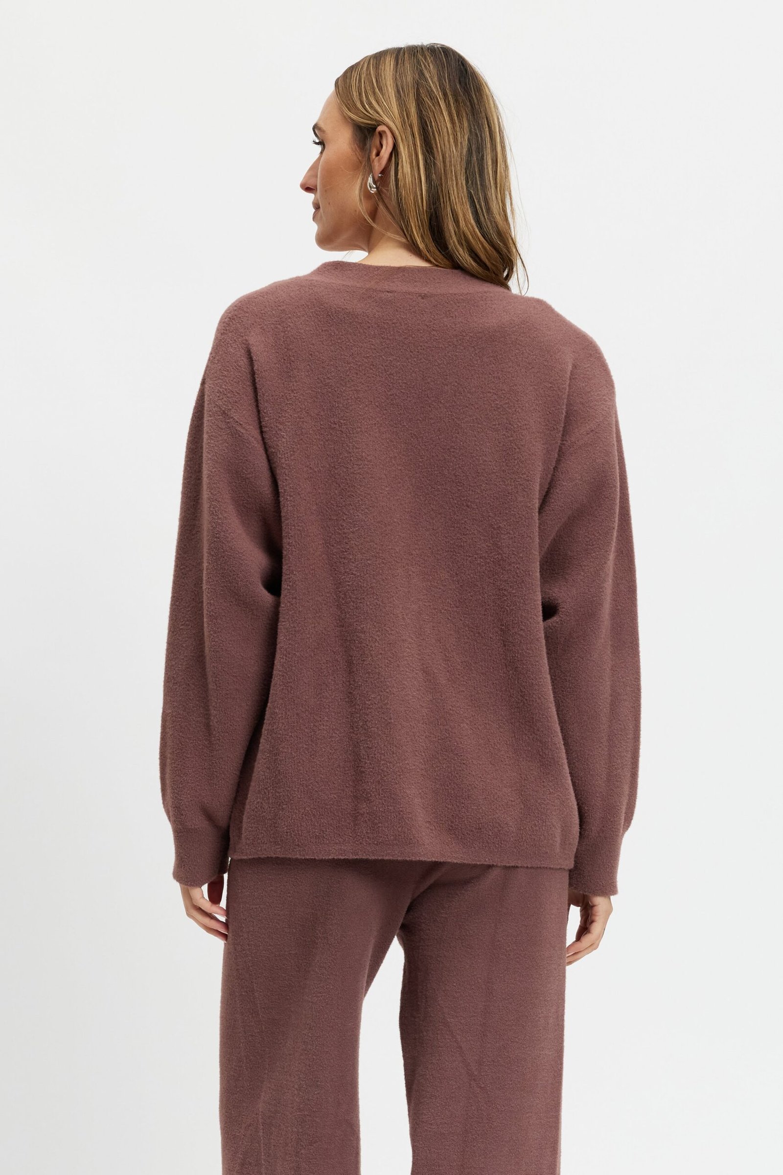 Augustine Knit Cardigan - Plum - Image 9