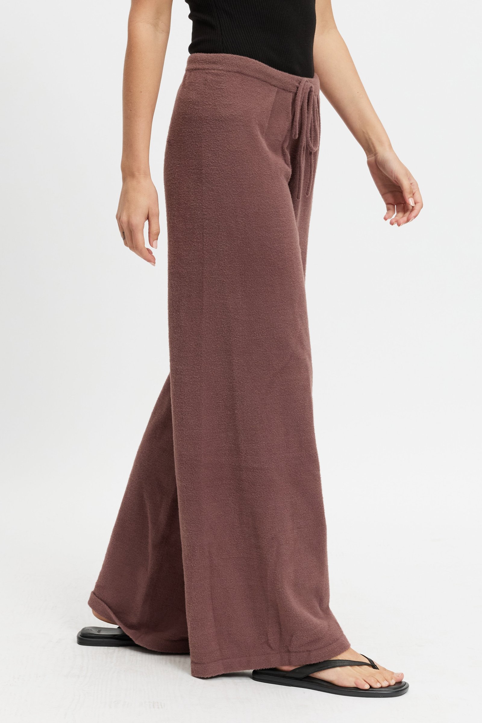Augustine Pleated Knit Pant - Plum - Image 8