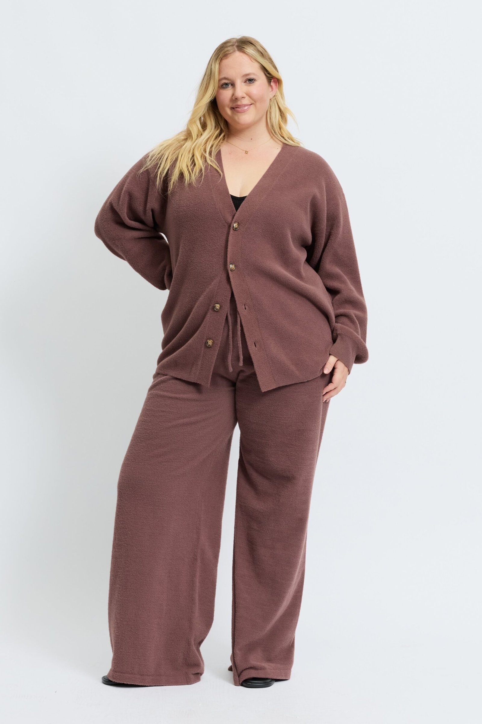 Augustine Knit Cardigan - Plum - Image 5