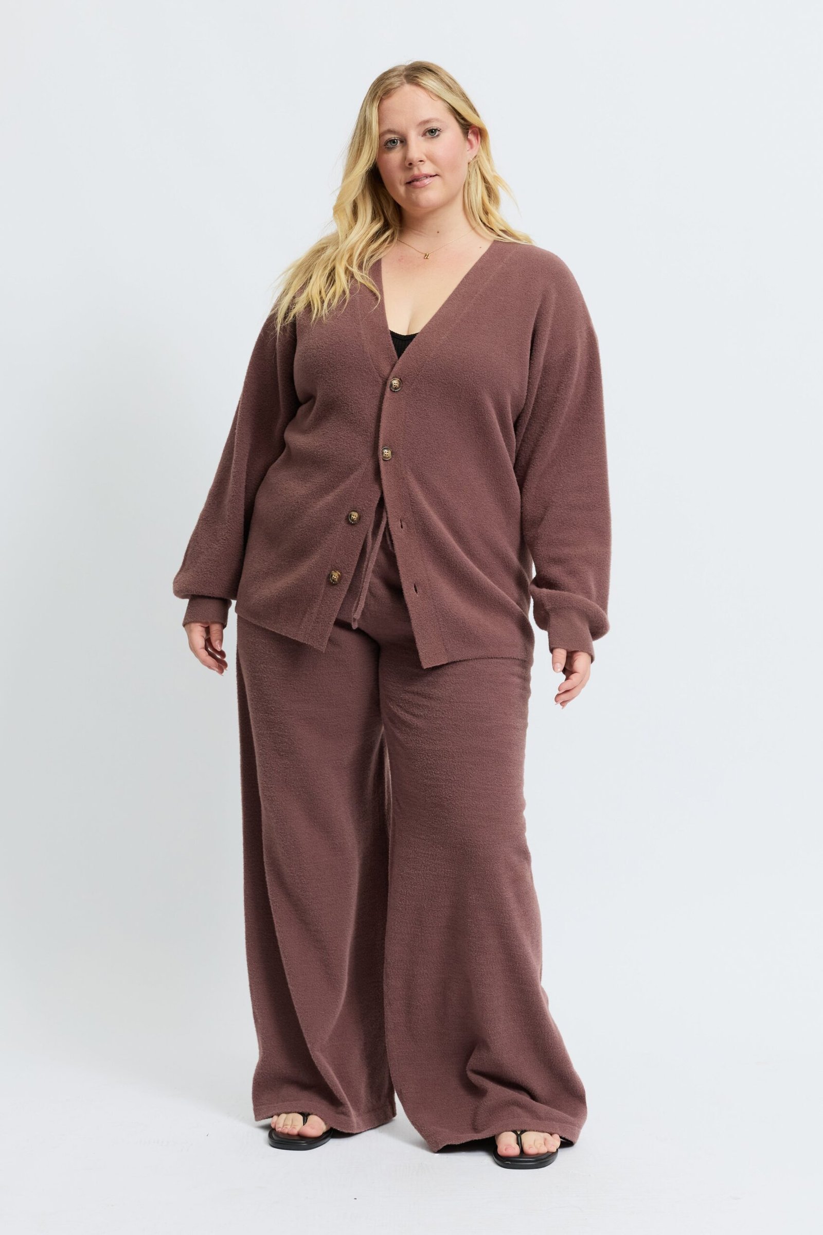 Augustine Knit Cardigan - Plum - Image 4