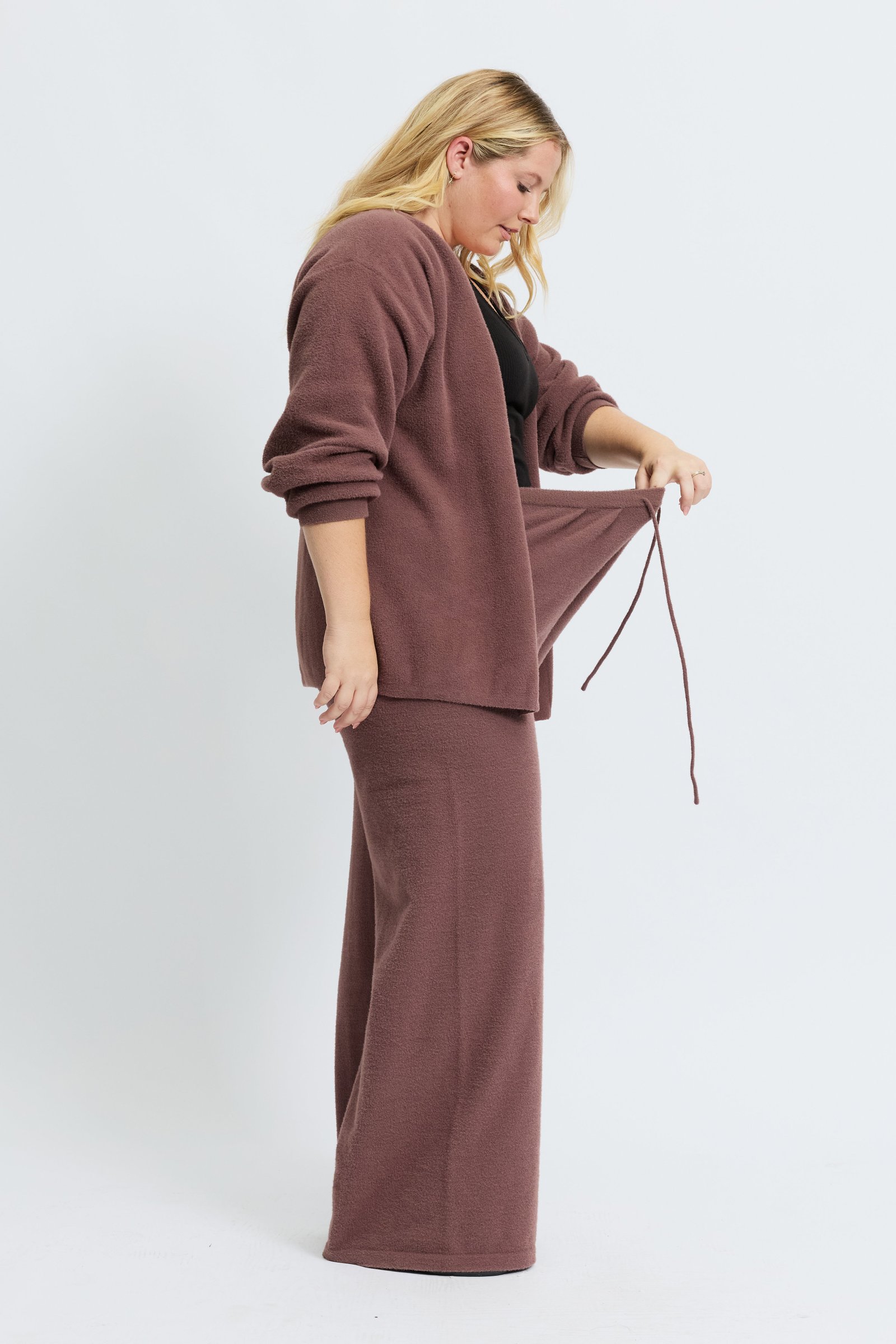 Augustine Pleated Knit Pant - Plum - Image 7