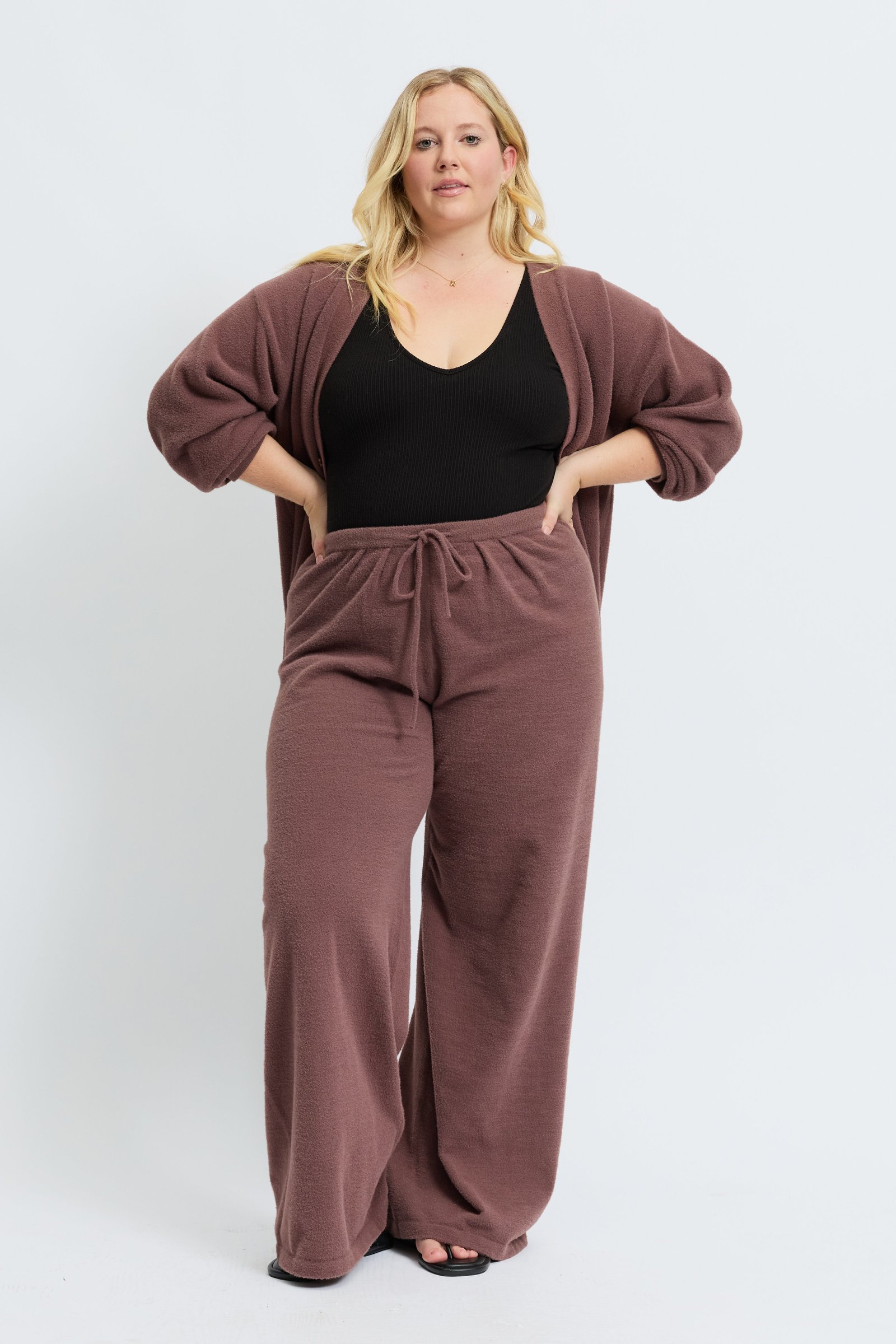 Augustine Pleated Knit Pant - Plum - Image 5