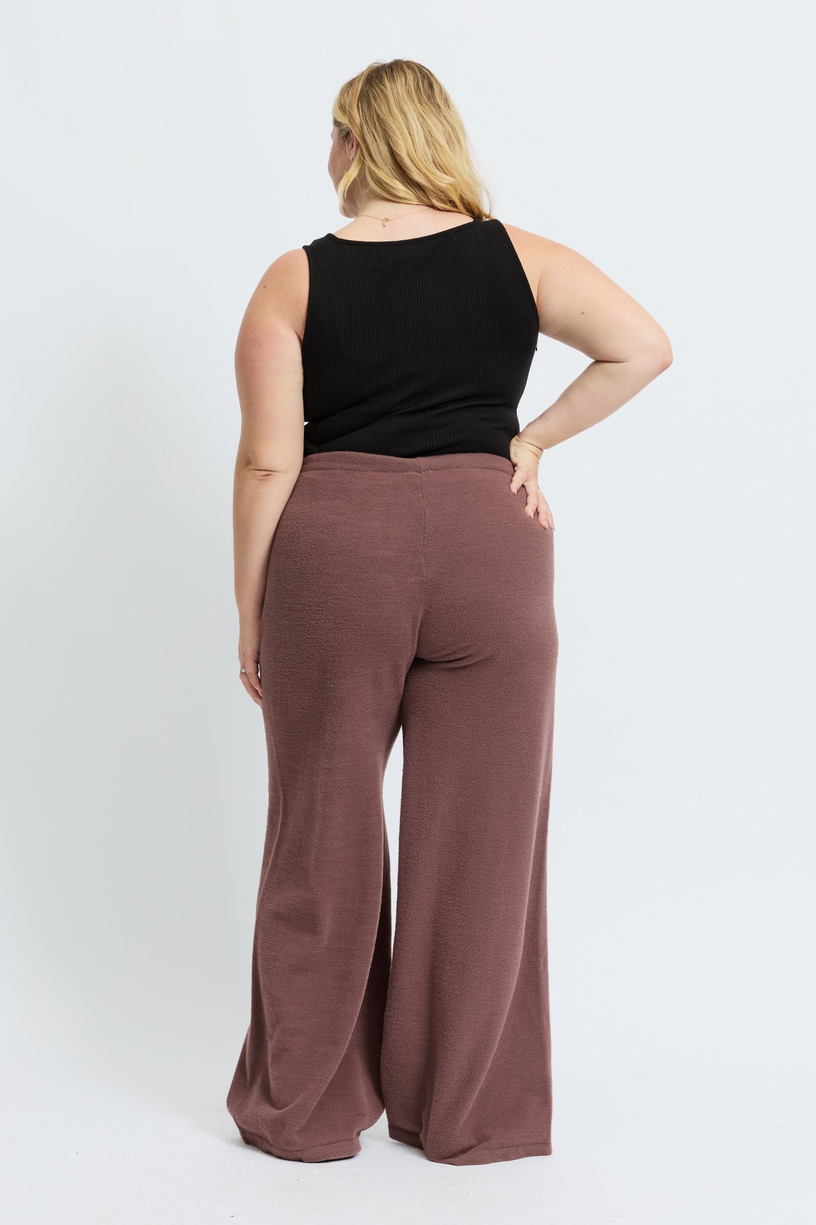 Augustine Pleated Knit Pant - Plum - Image 11