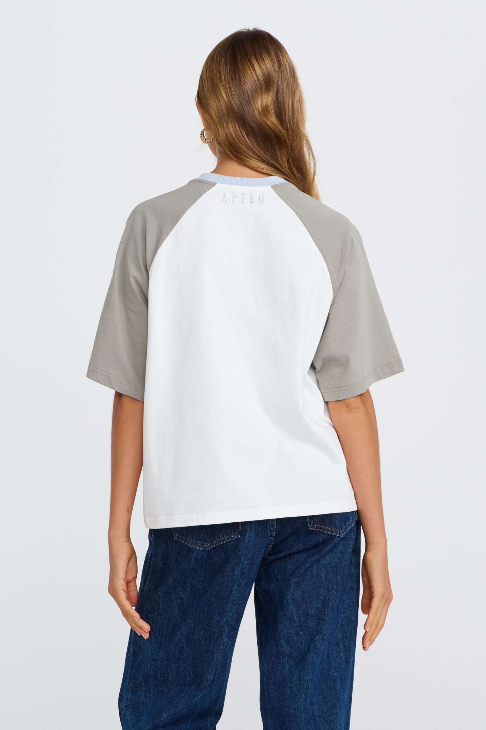 Trinity Box-Cut Tee - White / Sage / Blue - Image 7