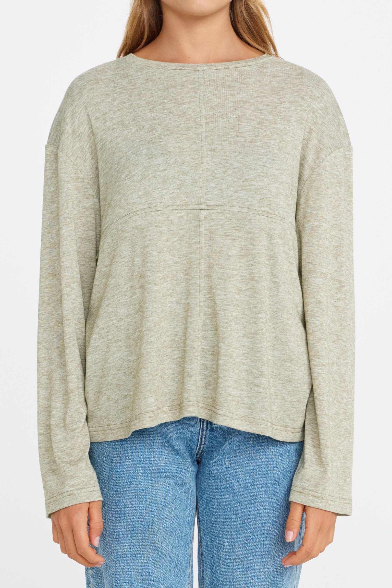 Estelle Long Sleeve Panel Top - Pistachio - Image 3