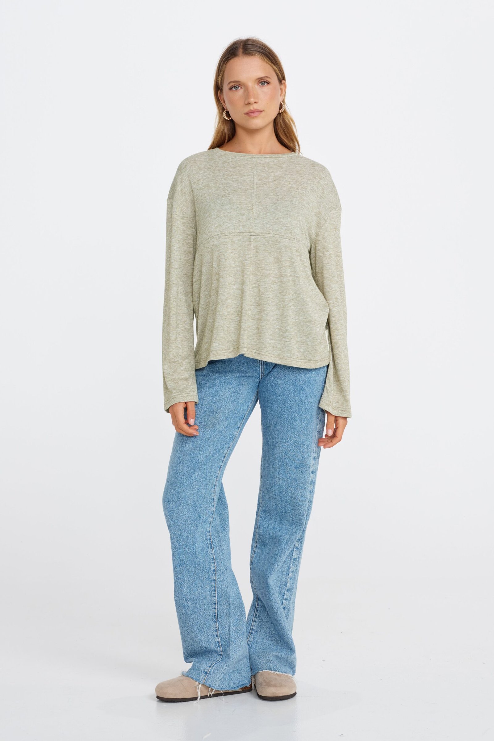 Estelle Long Sleeve Panel Top - Pistachio - Image 7