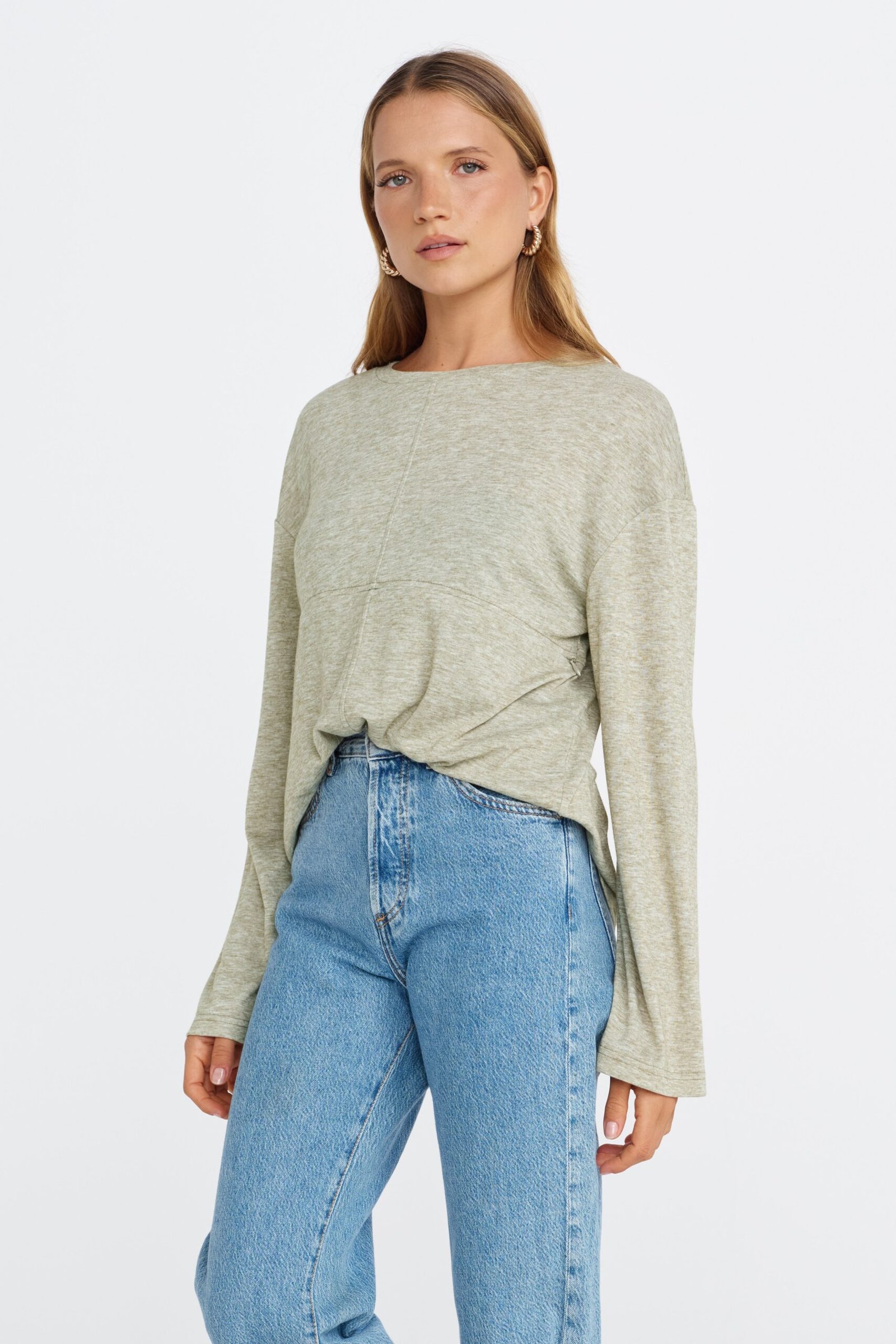 Estelle Long Sleeve Panel Top - Pistachio - Image 5