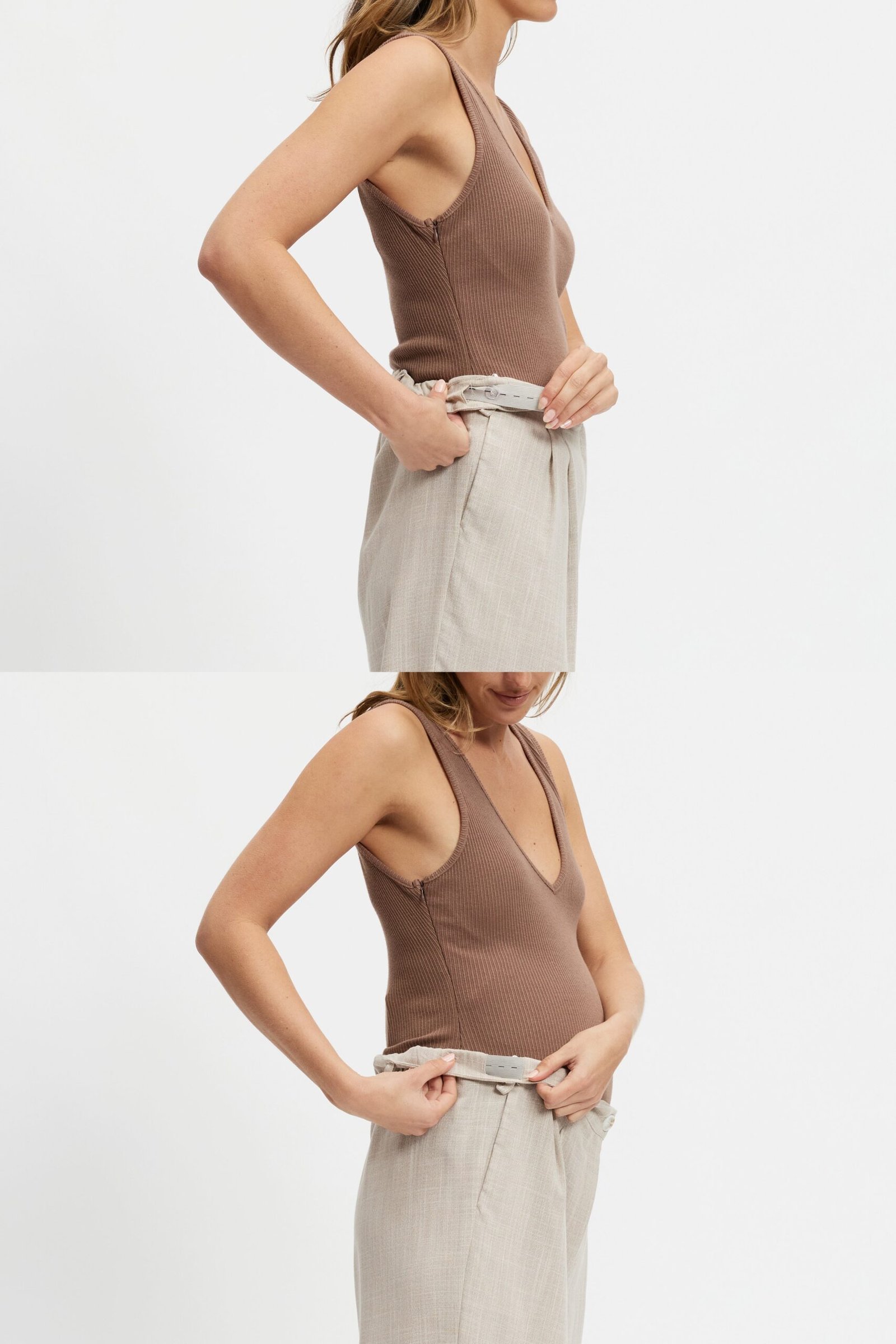 Bailey Adjustable Wide-Leg Trouser - Natural - Image 2