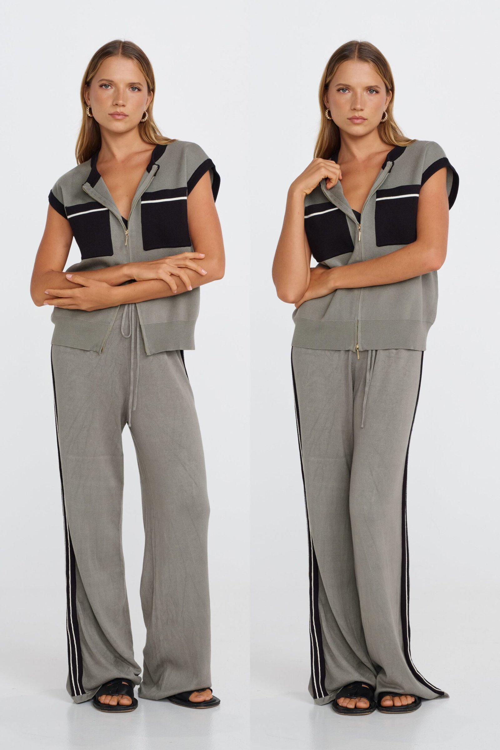 Axel Knit Gilet Vest - Khaki - Image 4